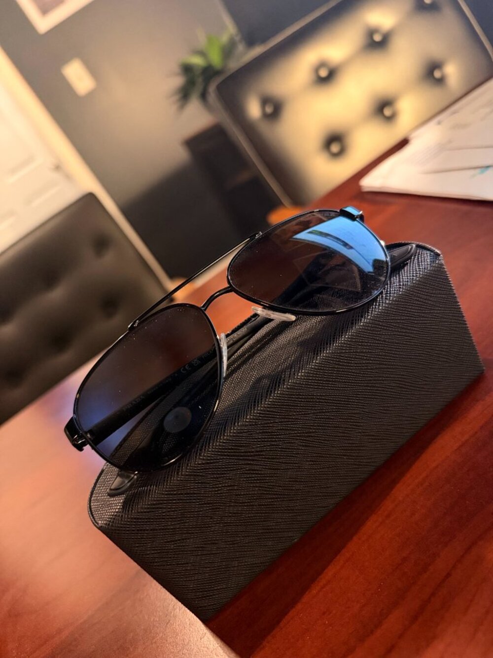 Prada Linea Rossa PS A52S Polarized Pilot Sunglasses Black/Grey Men's